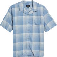 Pendleton Plaid Linen Blend Camp Shirt