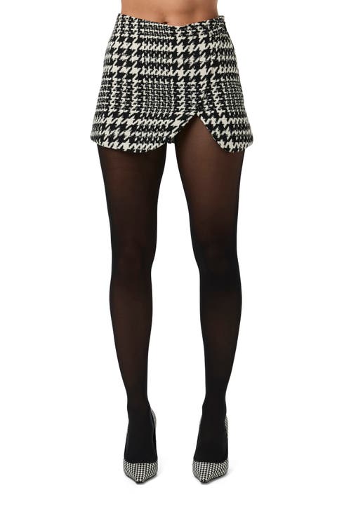 Houndstooth Crossover Miniskirt