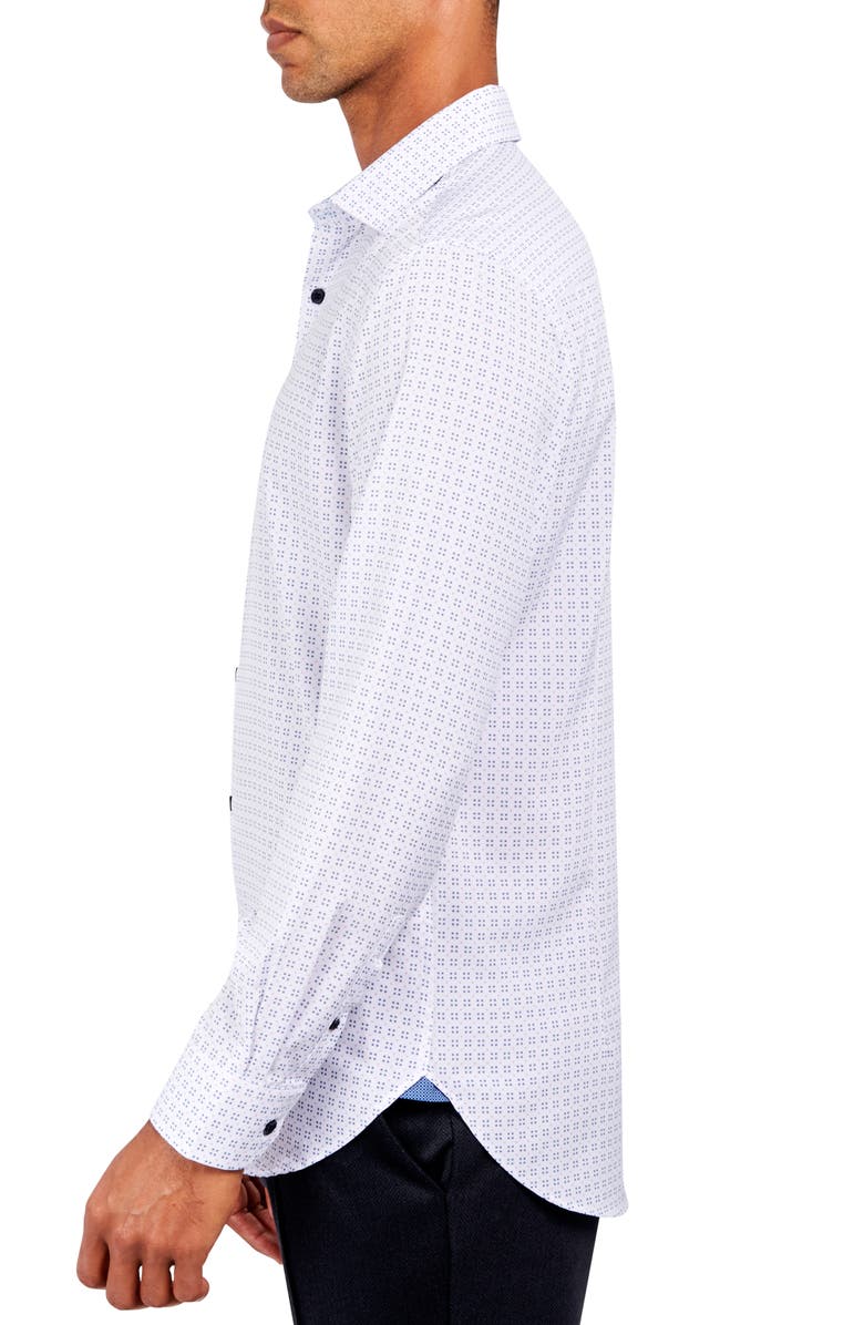 W.R.K Slim Fit Geometric Dot Performance Stretch Dress Shirt, Alternate, color, 
