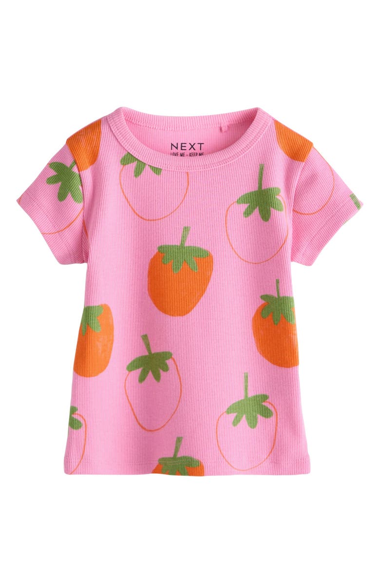 NEXT Rib Assorted 5-Pack Cotton T-Shirts, Alternate, color, Pink