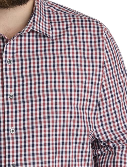 Synrgy By Dxl Big & Tall Dobby Plaid Sport Shirt In Multi
