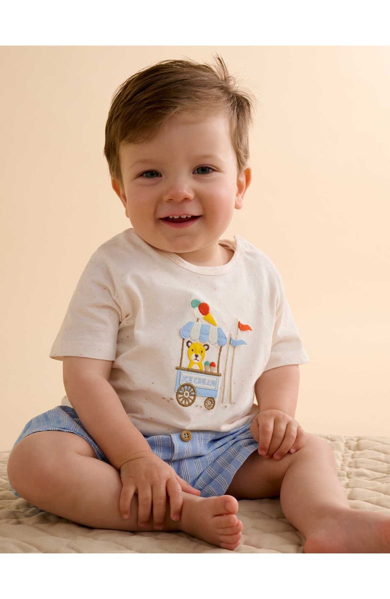 Purebaby Ice Cream Cart Top & Shorts Set, Alternate, color, Laguna Stripe