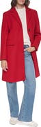 DKNY Single Breasted Wool Blend Coat