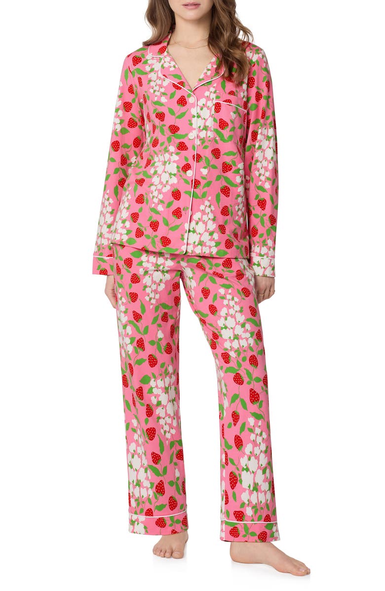 BedHead Pajamas Print Stretch Organic Cotton Pajamas, Main, color, Spring Berry