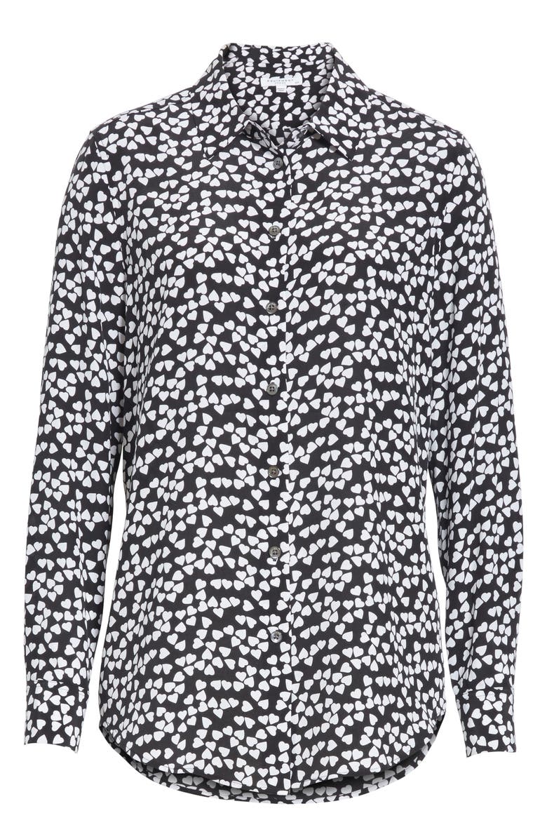 Equipment Essential Heart Print Silk Shirt, Alternate, color, 