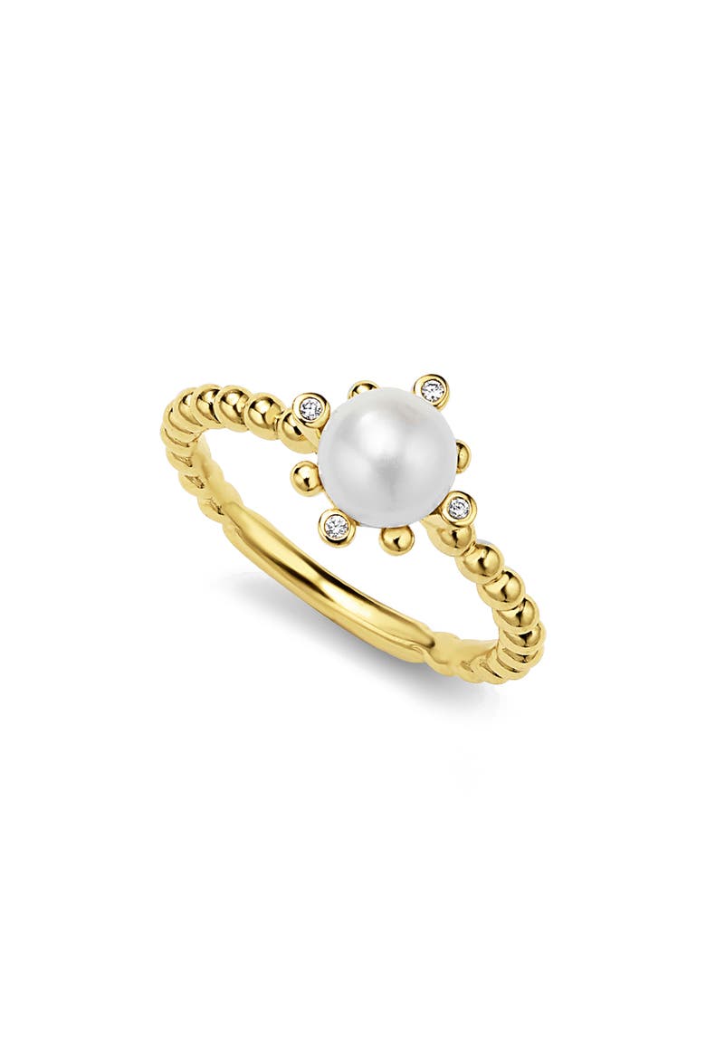 18K Luna Fleur Pearl Floral Ring video