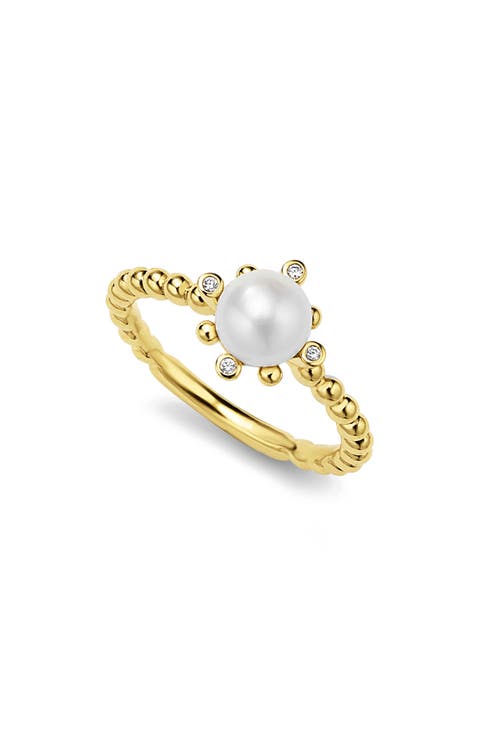 18K Luna Fleur Pearl Floral Ring