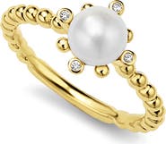 LAGOS 18K Luna Fleur Pearl Floral Ring