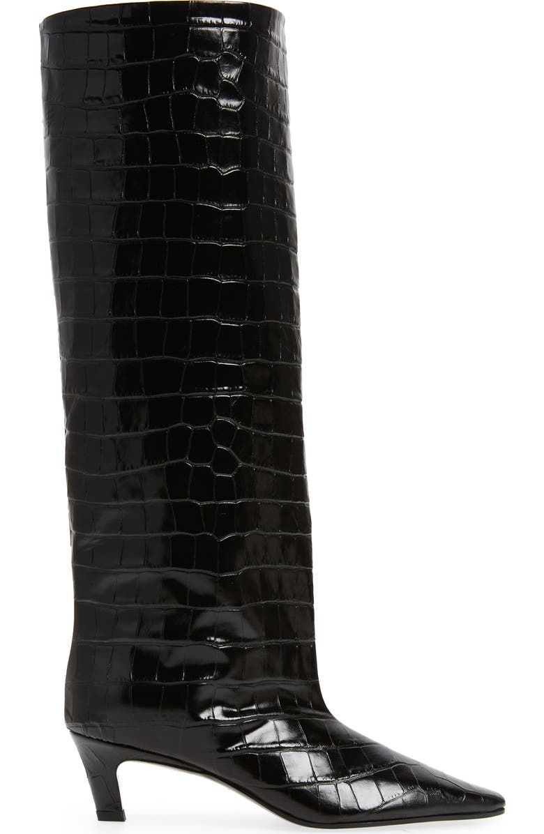 TOTEME The Wide Shaft Croc Embossed Tall Boot, Alternate, color,