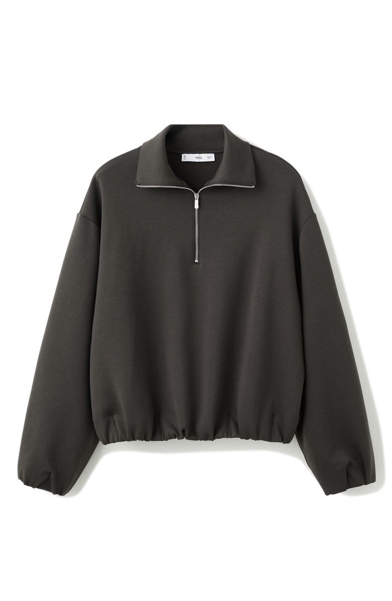 MANGO High Neck Balloon Sweatshirt, Alternate, color, Chocolate