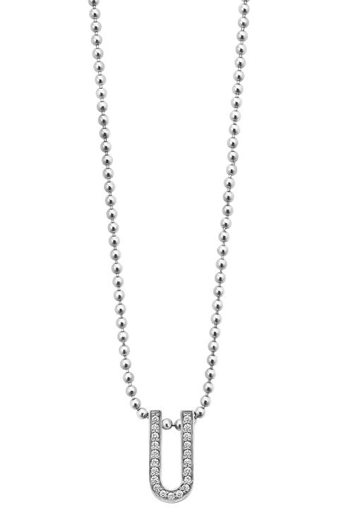 Caviar Spark Small Linear Pavé Diamond Pendant Necklace