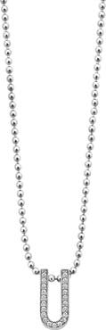 LAGOS Caviar Spark Small Linear Pavé Diamond Pendant Necklace