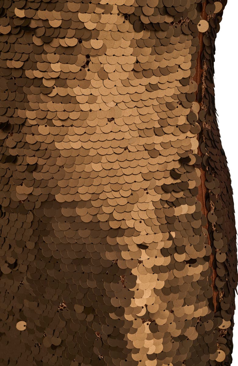 Donna Karan New York Sequin Sleeveless Midi Dress, Alternate, color, Vicuna