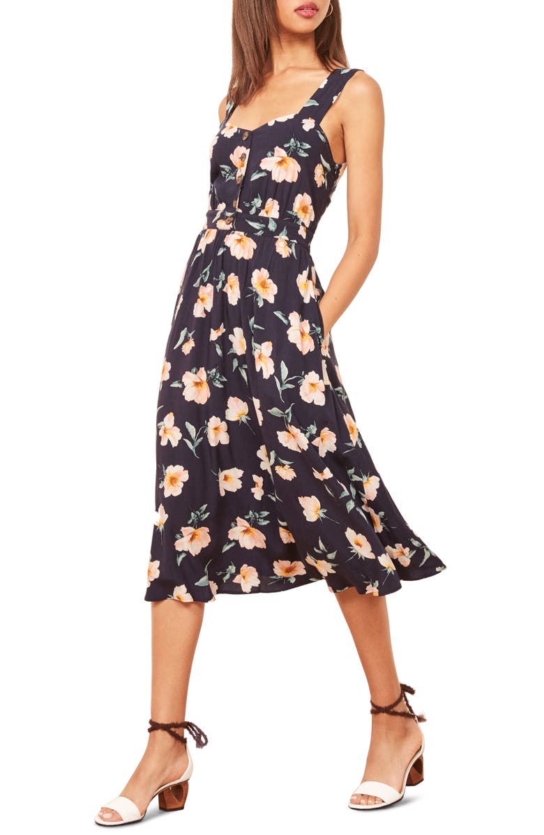 Reformation Lanai Midi Dress, Main, color,