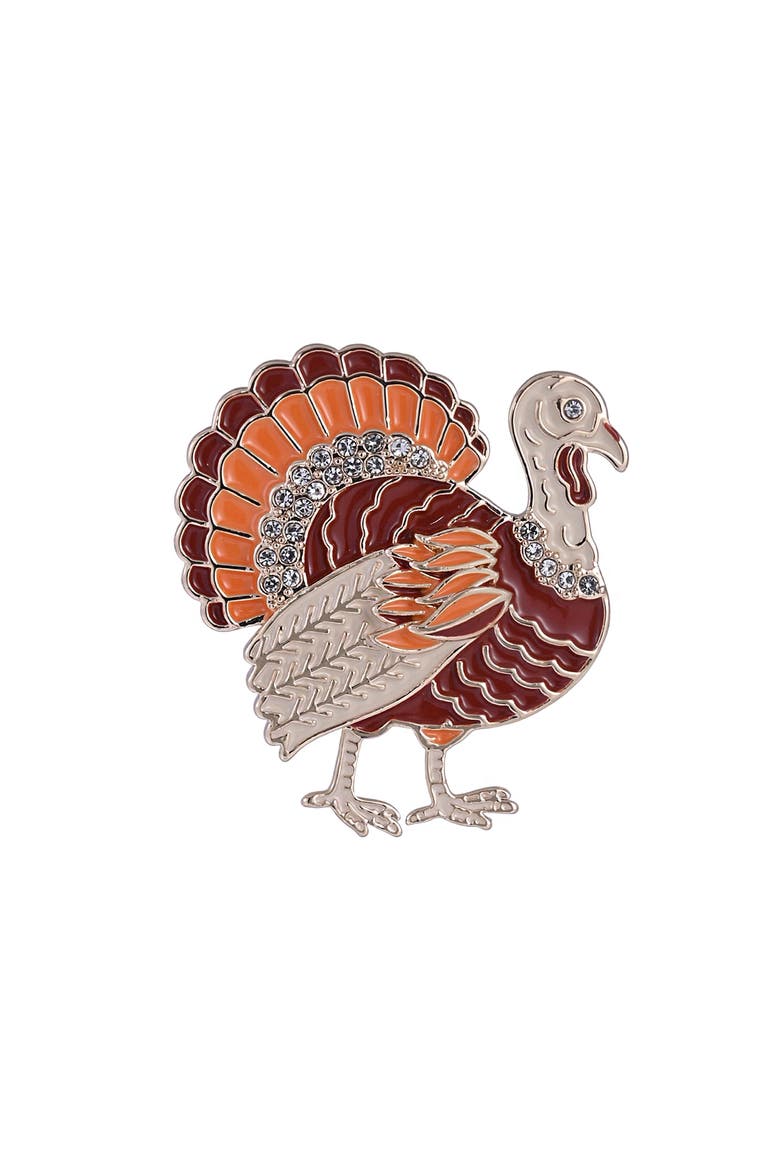 Enamel Turkey Pin, Alternate, color, Orange