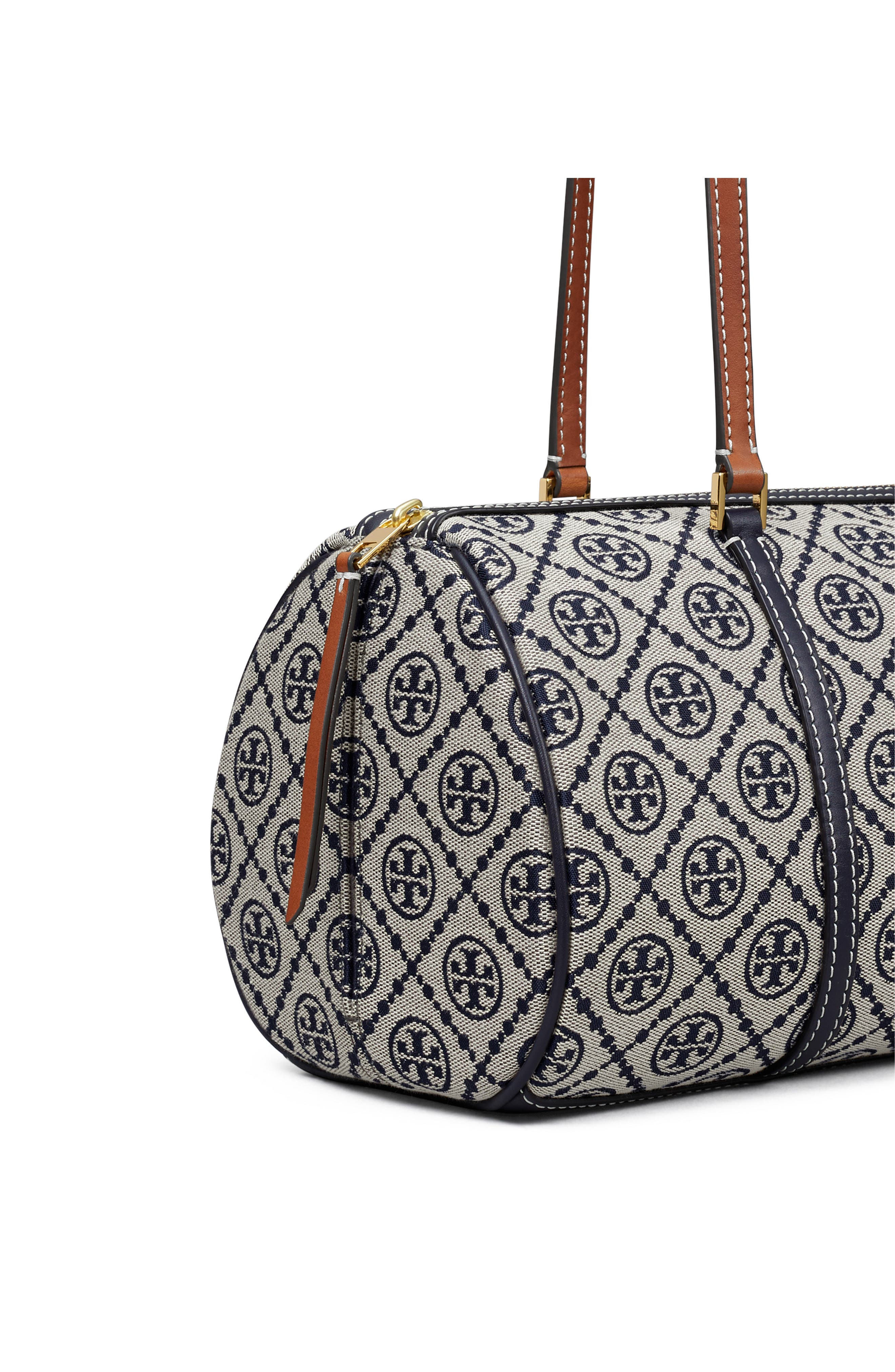 Tory Burch T Monogram Canvas Barrel Bag, Alternate, color, 