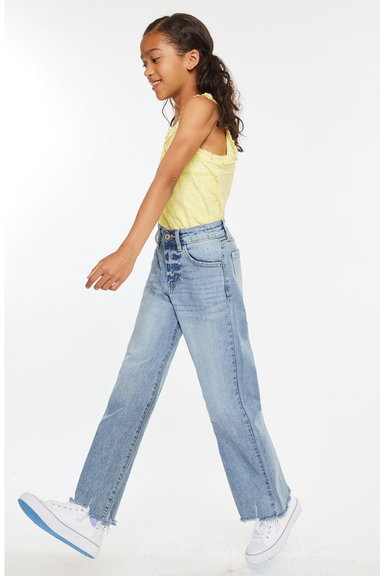 Bee High Rise Slim Wide Leg Jeans, Alternate, color, Light Wash