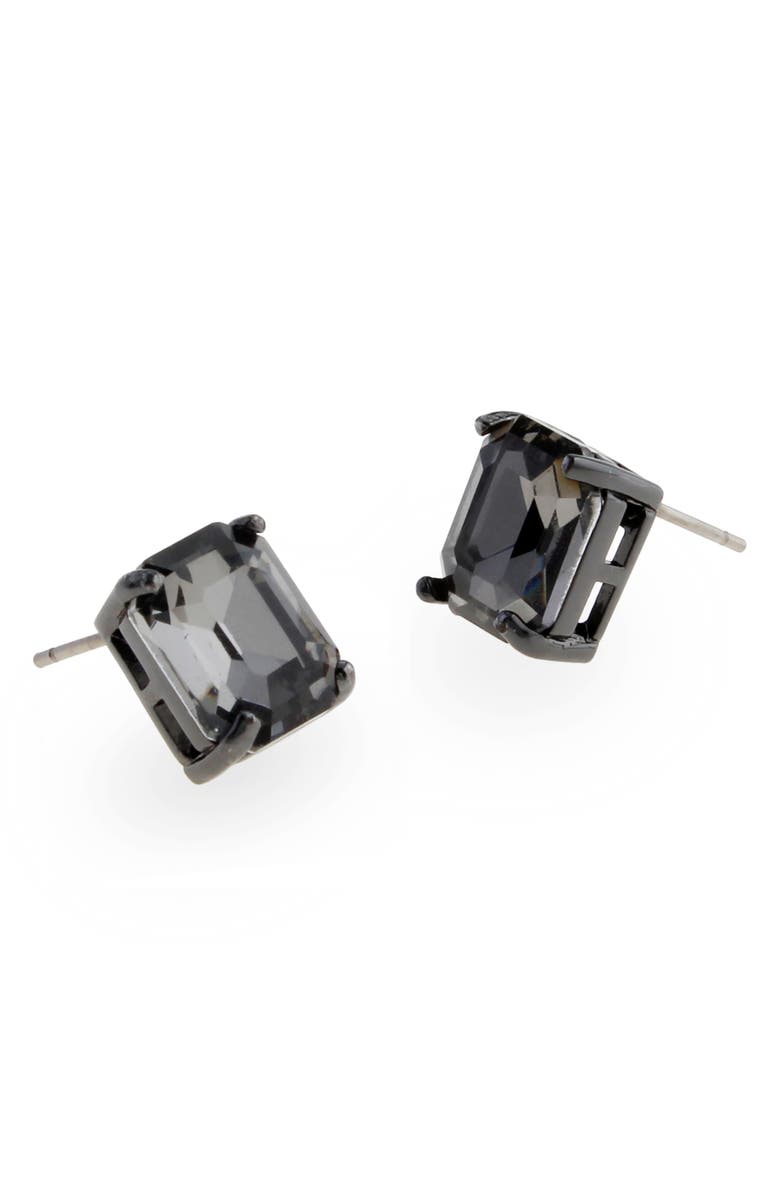 Kurt Geiger London Square Crystal Stud Earrings, Alternate, color, Black Diamond