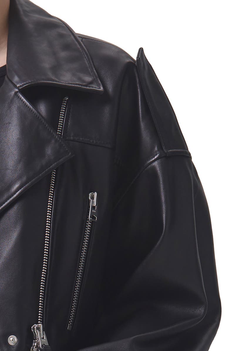 AGOLDE Remi Crop Leather Biker Jacket, Alternate, color, 