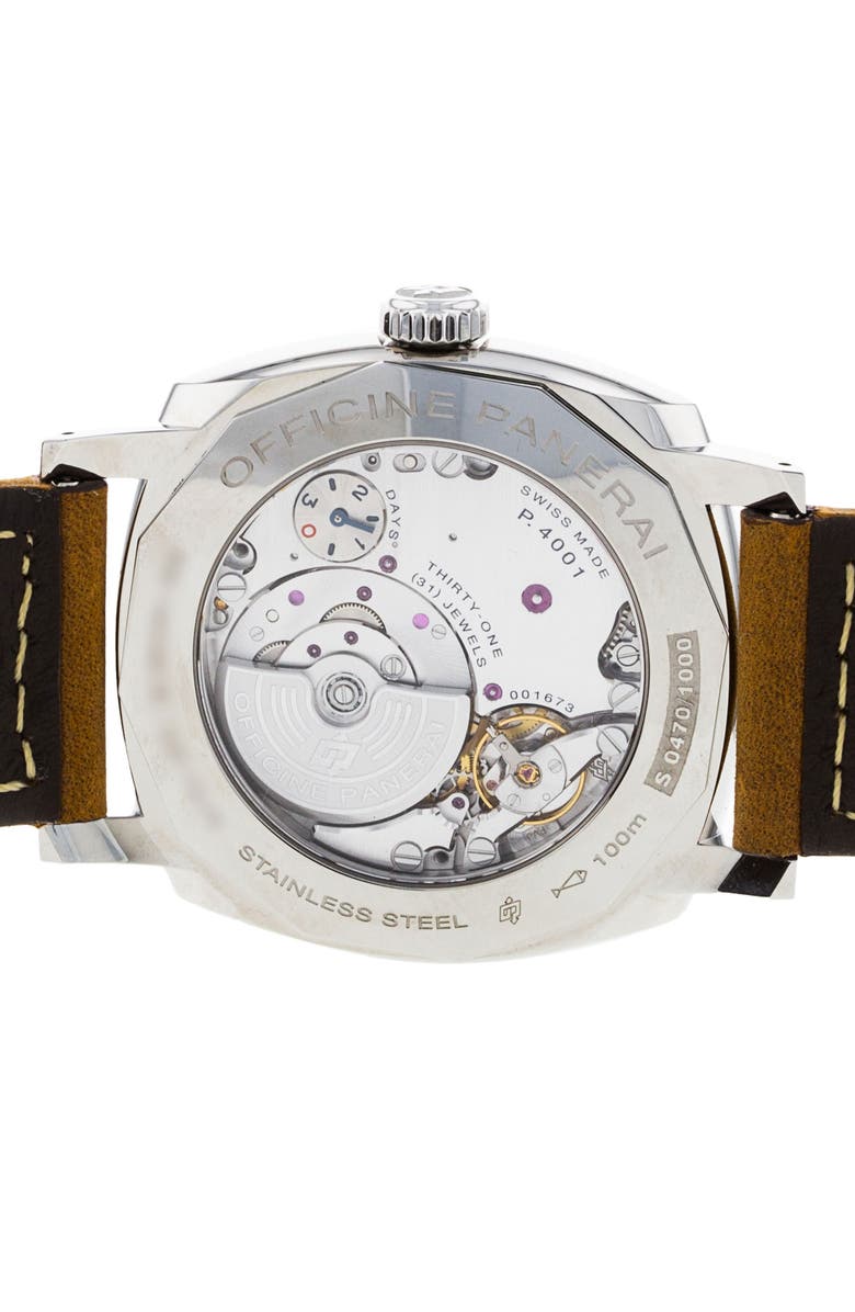 Watchfinder & Co. Panerai Preowned 2020 Radiomir GMT PAM00657 Automatic Leather Strap Watch, 45mm, Alternate, color, Black