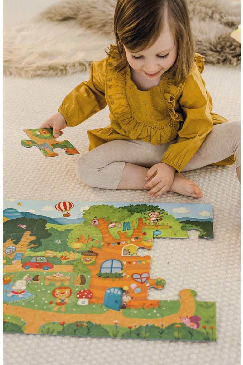 Tree House Garden Party Activity Story Puzzle, Alternate, color, Green