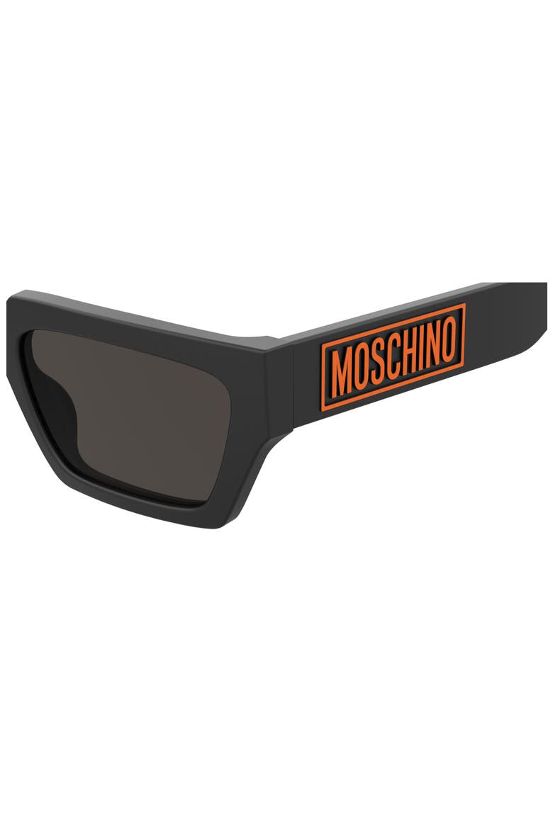 55mm Rectangular Sunglasses, Alternate, color, MATTE BLACK