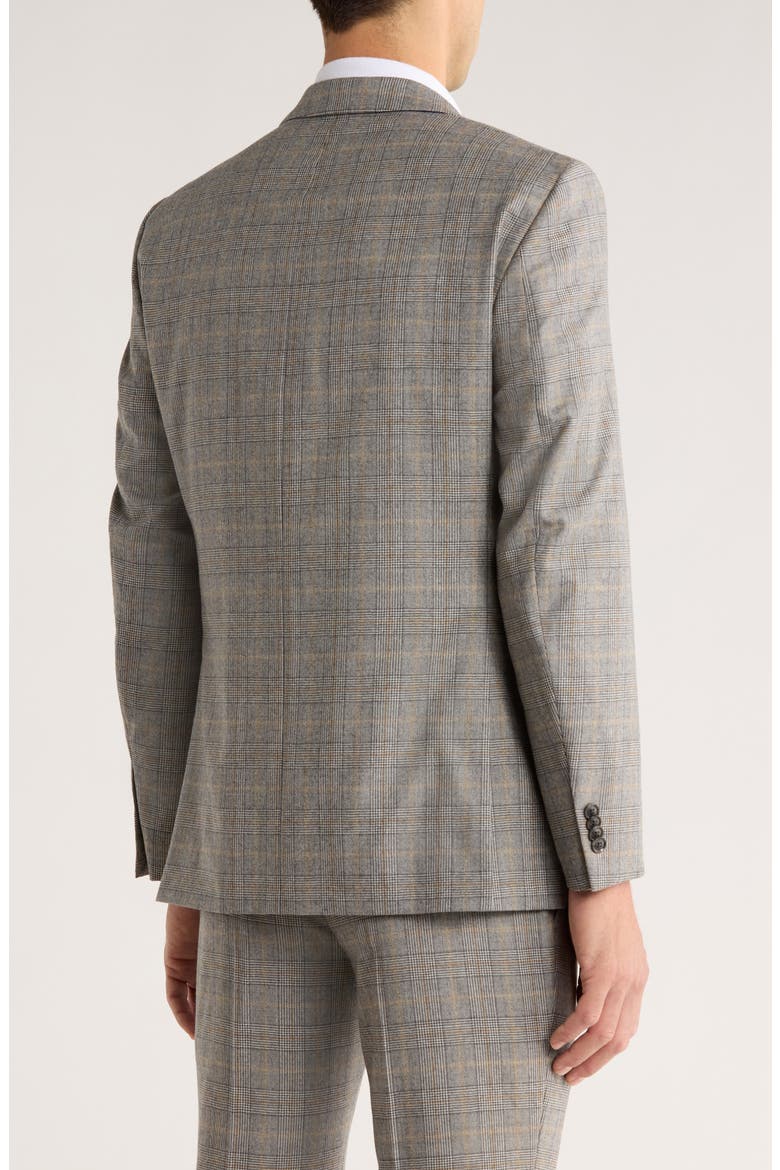 Plaid Wool Blazer, Alternate, color, GREY/ CAMEL PLAID