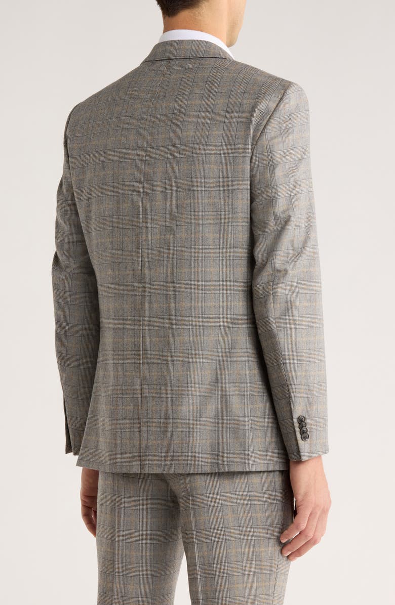 Tommy Hilfiger Plaid Wool Blazer, Alternate, color, Grey/ Camel Plaid