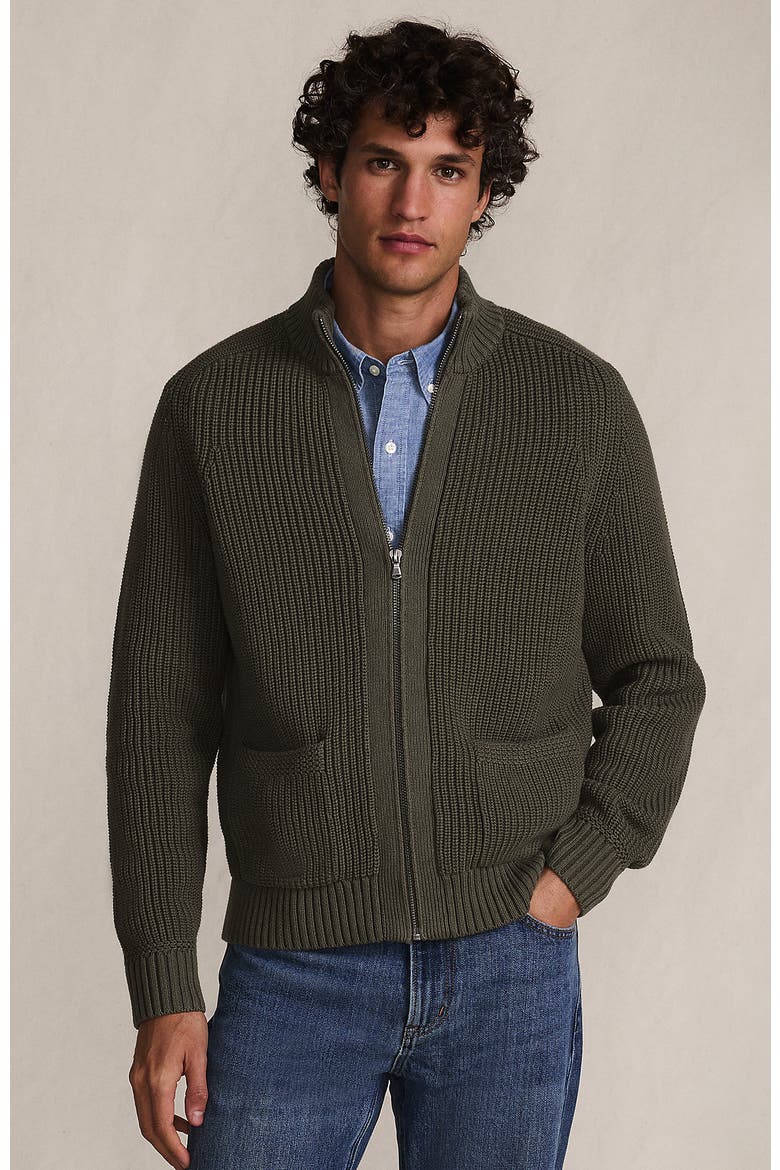 Long Sleeve Drifter Full Zip Cardigan Sweater, Main, color, Forest Moss