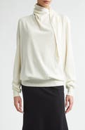 Jil Sander Scarf Tie Virgin Wool Sweater