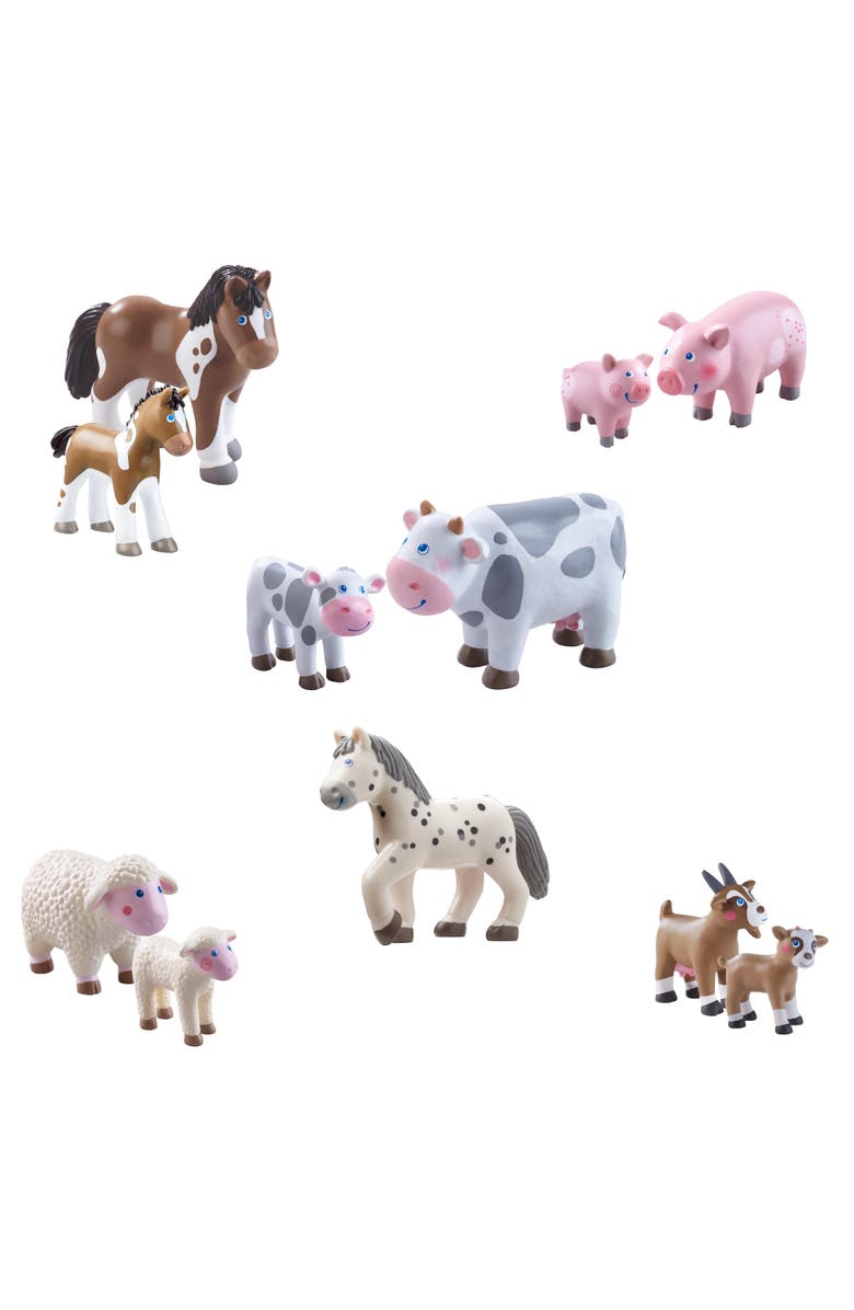 HABA Little Friends Farm Animal Bulk Playset with 11 Chunky Animals, Main, color, 