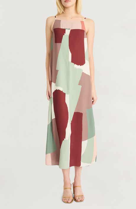 Luxely Abstract Print Shift Dress