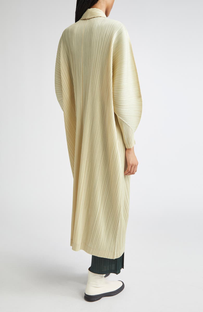 Pleats Please Issey Miyake Monthly Colors December Pleated Coat, Alternate, color, Ivory
