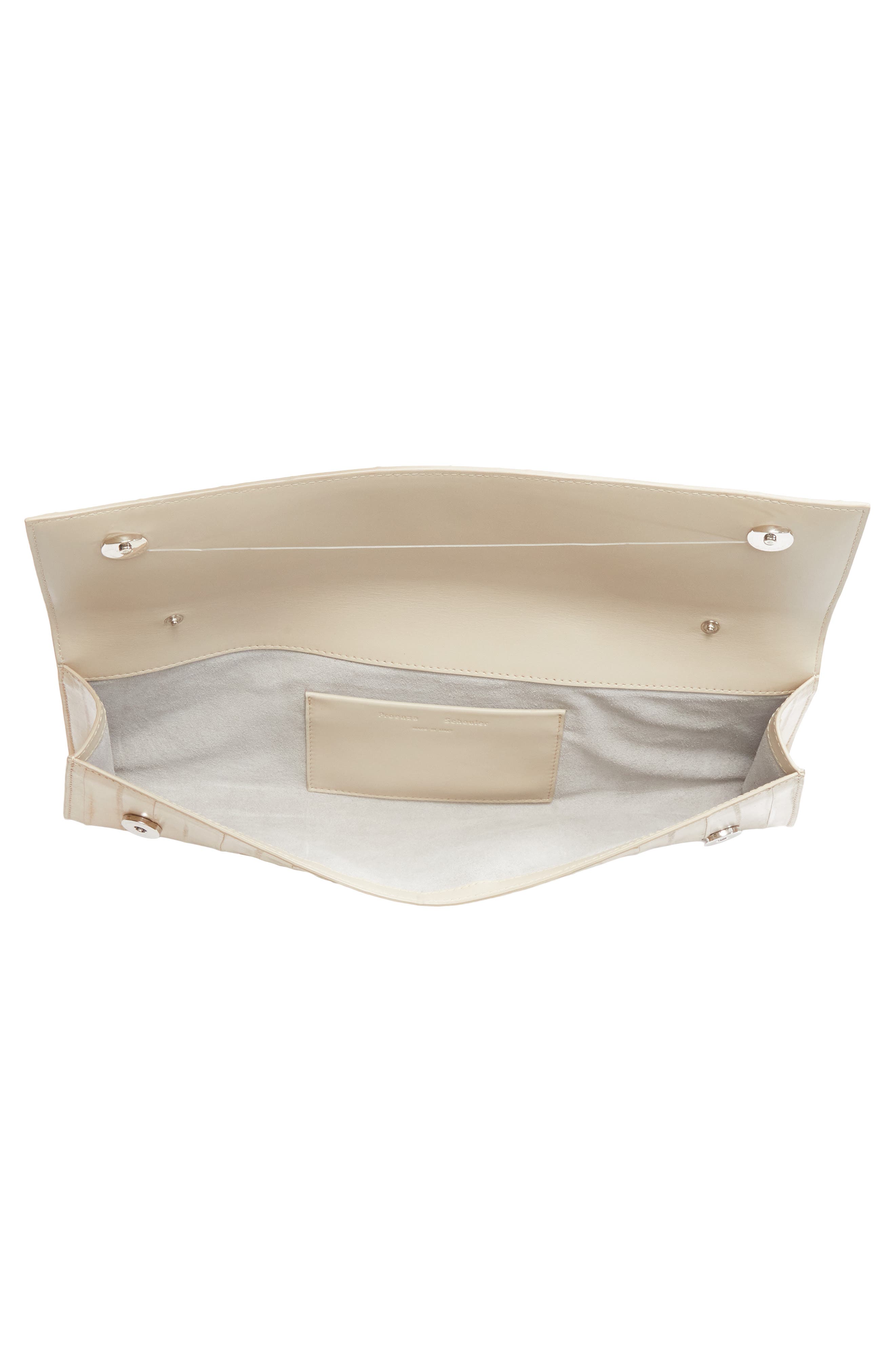 Hex Eel Leather Clutch, Alternate, color, IVORY