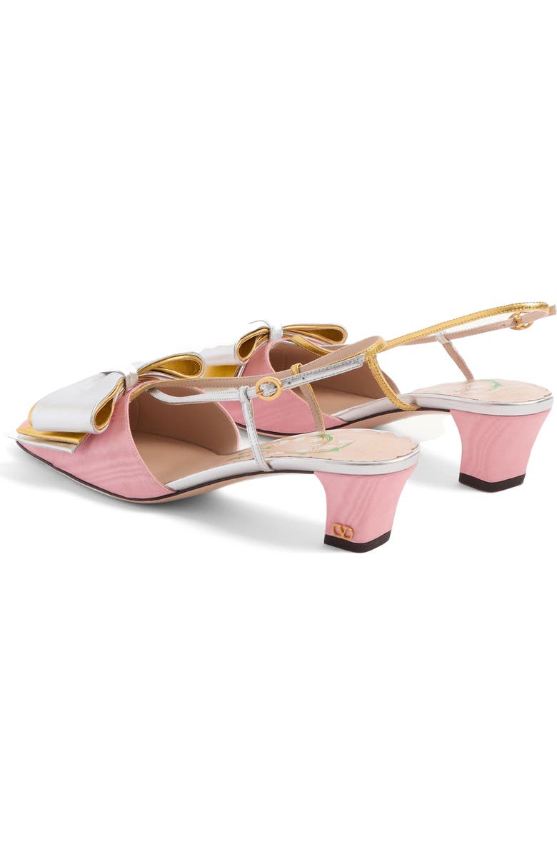 Valentino Garavani Bowow Slingback Pump, Alternate, color, Bubble/ Silver/ Gold