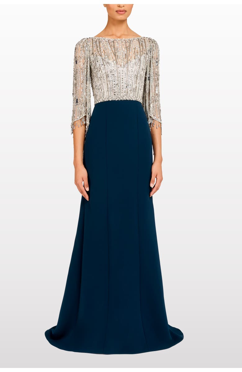 Jenny Packham Wanderlust Embellished-Details Maxi Dress, Alternate, color, Ammonite - Blackthorne Blue