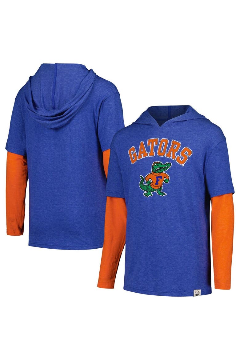 Youth Wes & Willy Royal Florida Gators Tri-Blend Long Sleeve Hoodie T-Shirt, Main, color, Royal