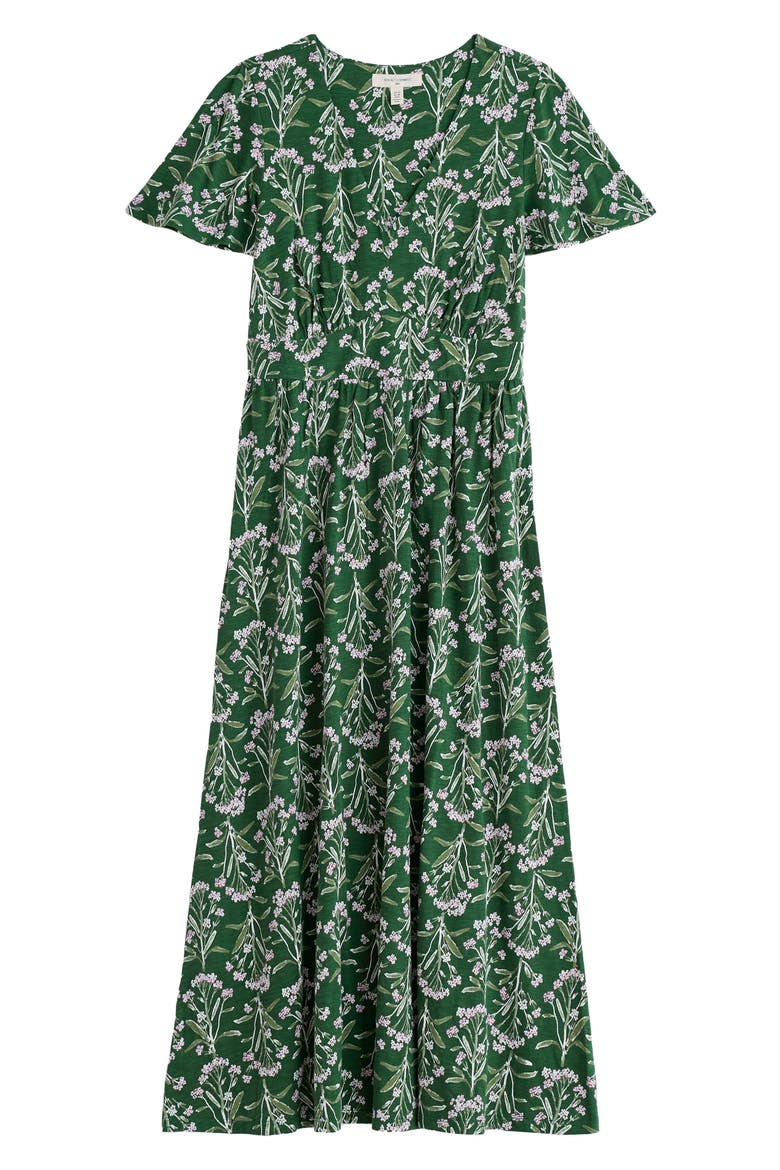 Chateaux Floral Organic Cotton Midi Dress, Alternate, color, YARROW STUDY TREETOP