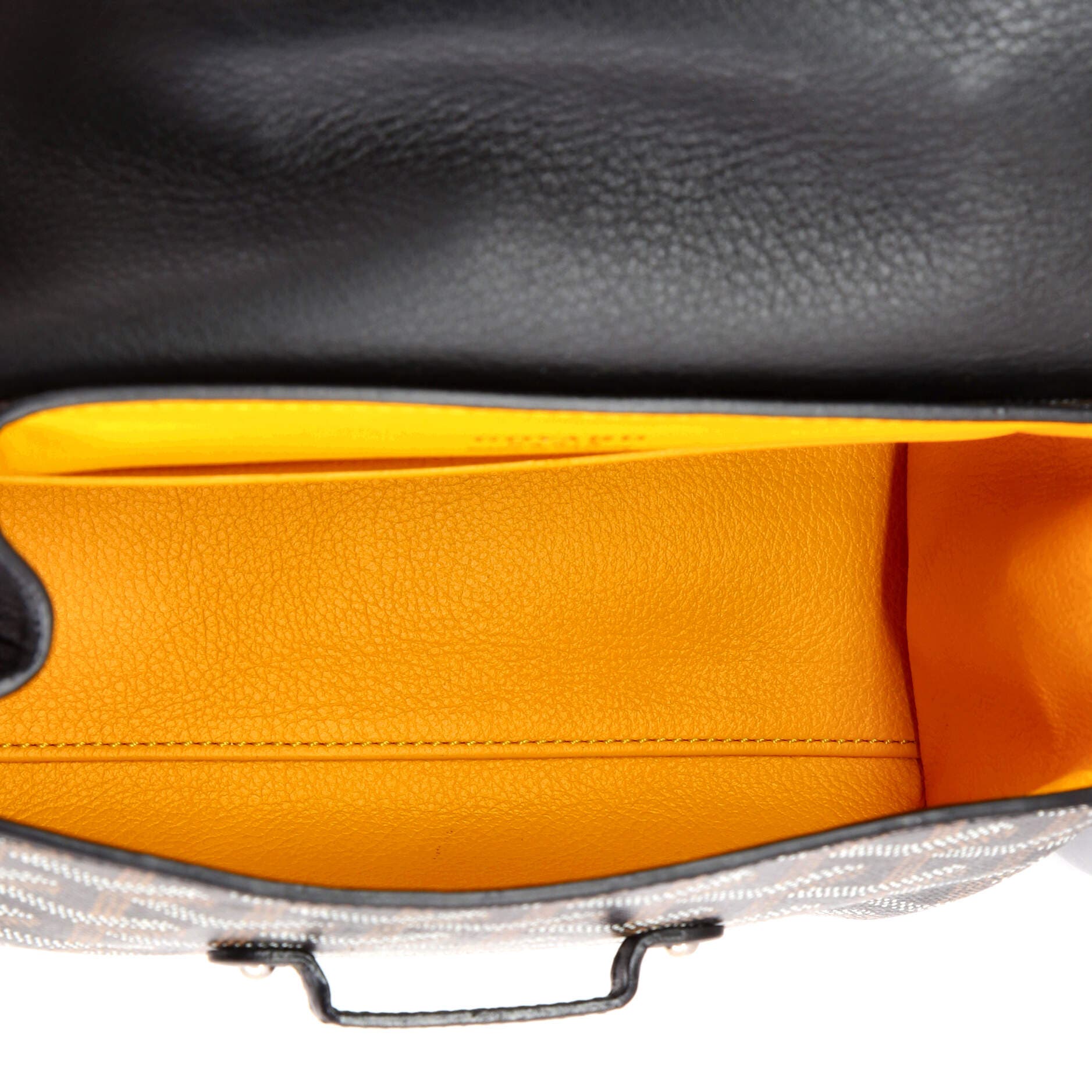 Pre-Owned Goyard Saigon Top Handle Bag Coated Canvas with Leather Mini, Alternate, color, Black