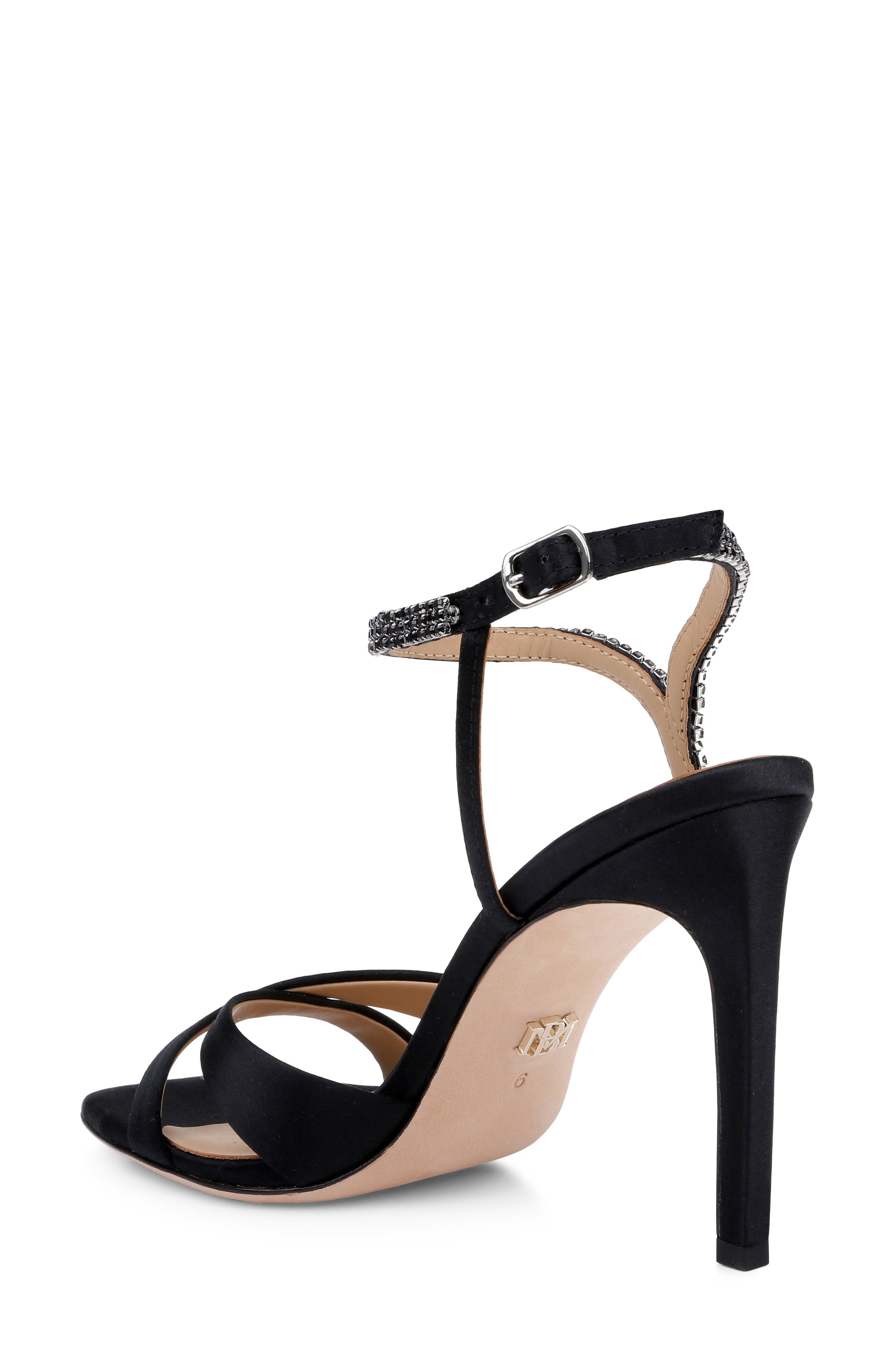 Reagan Ankle Strap Sandal, Alternate, color, BLACKSATIN