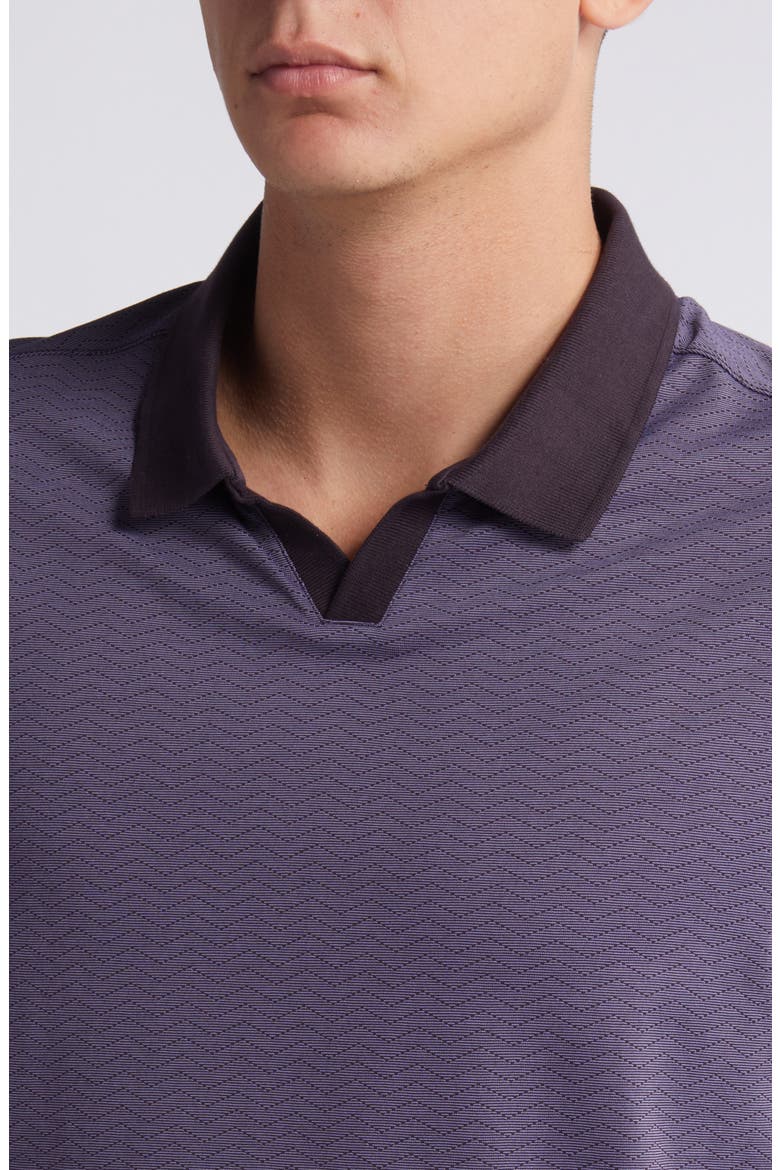 Woodhaven Chevron Johnny Collar Polo, Alternate, color, DEEP EGGPL