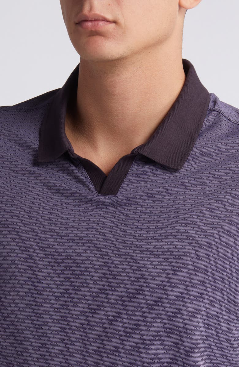 Robert Barakett Woodhaven Chevron Johnny Collar Polo, Alternate, color, Deep Eggpl
