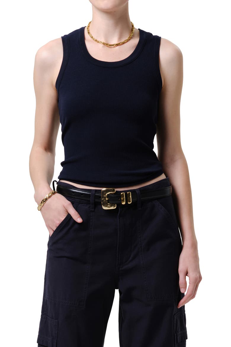 Nova Rib Knit Tank, Main, color, NAVY