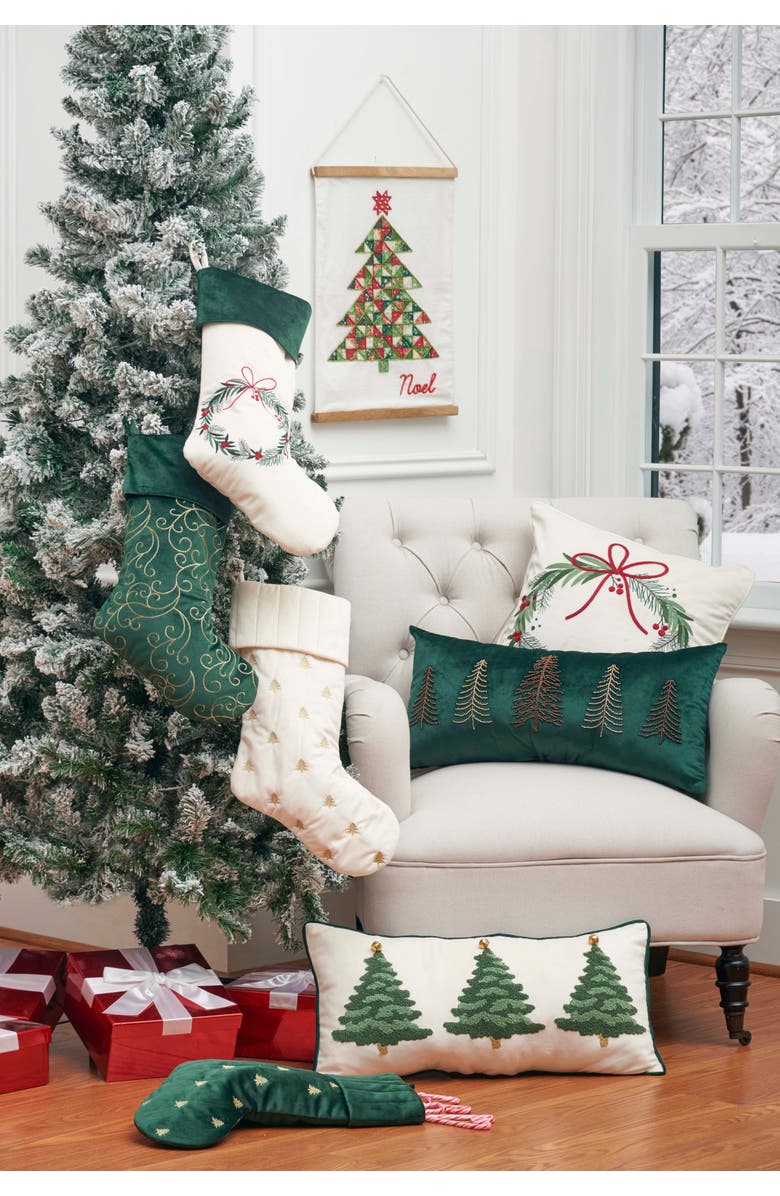 C&F Home Gold Trees Stocking Collection, Alternate, color, White