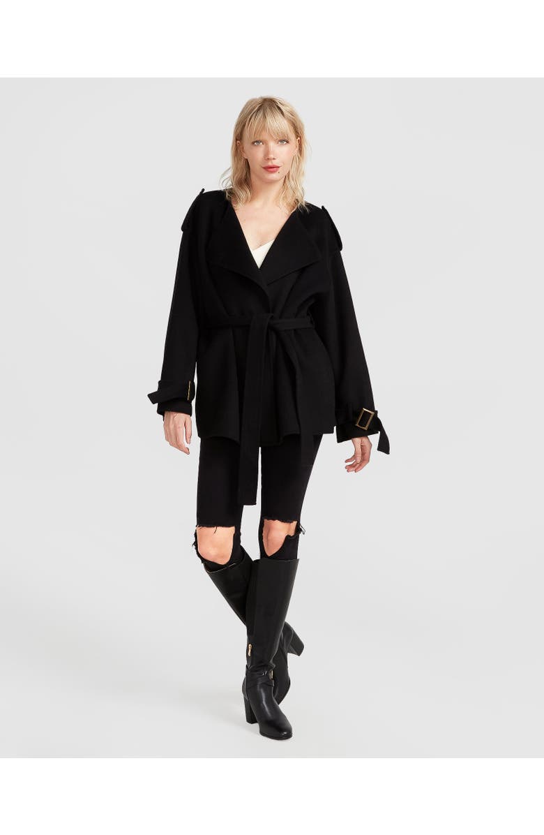 Belle & Bloom Let Me Go Collarless Coat, Alternate, color, Black