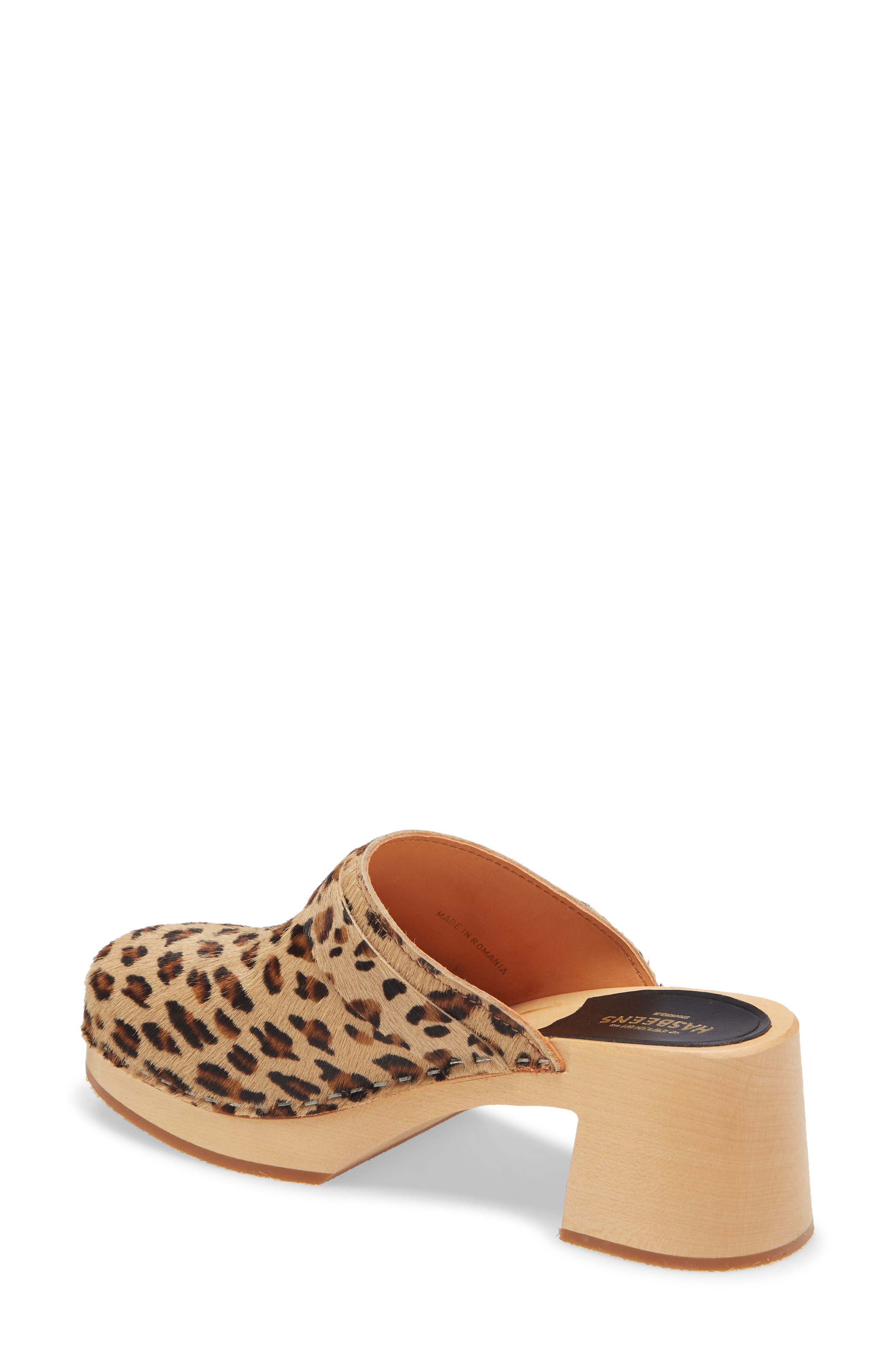 Dagny Clog, Alternate, color, LEOPARD PRINT LEATHER