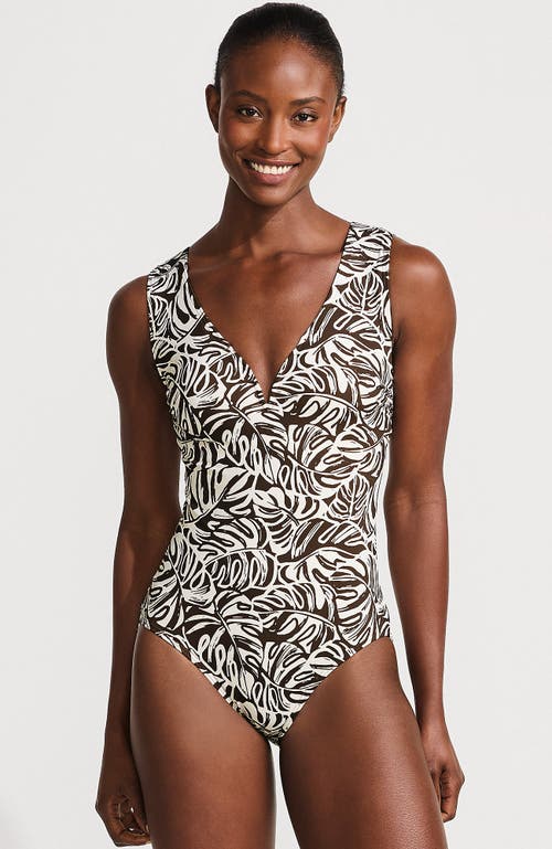 Shop Lands' End Sculpting Suit Sweetheart V-wire High Leg One Piece Swimsuit