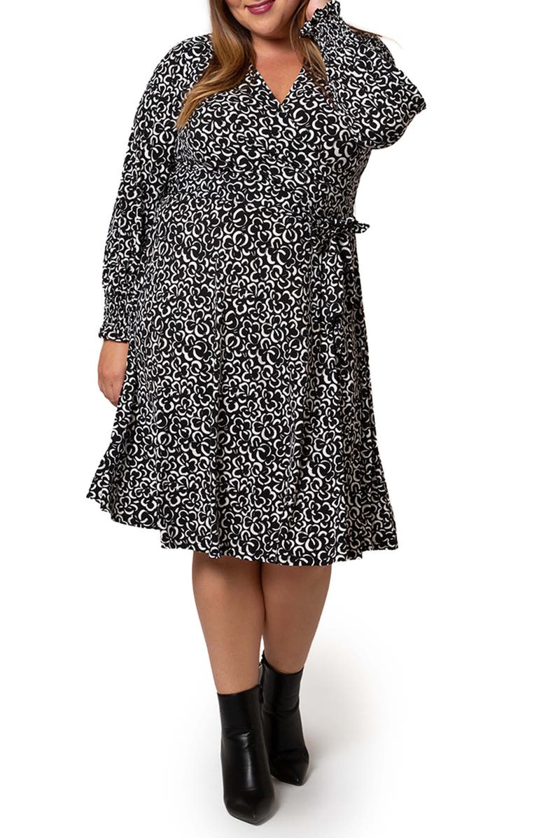 Leota Long Sleeve Wrap Stretch Wrap Dress, Main, color,
