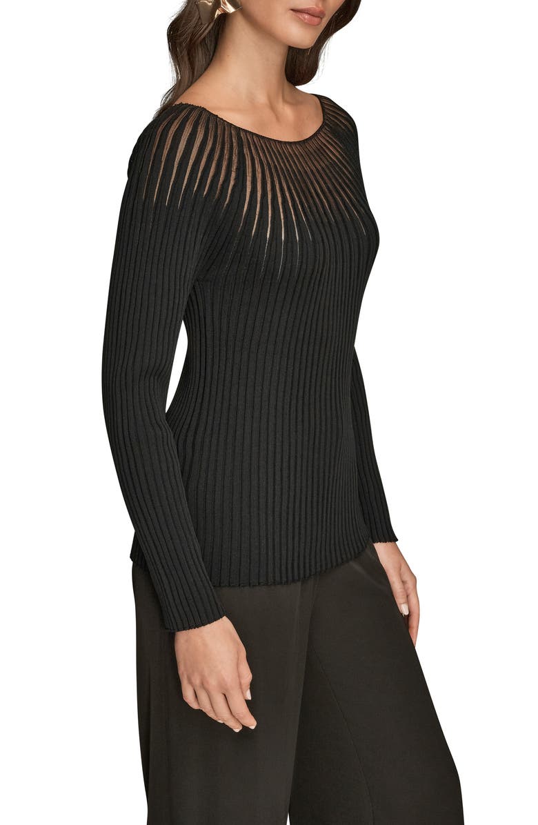 Donna Karan New York Mixed Media Knit Top, Alternate, color,