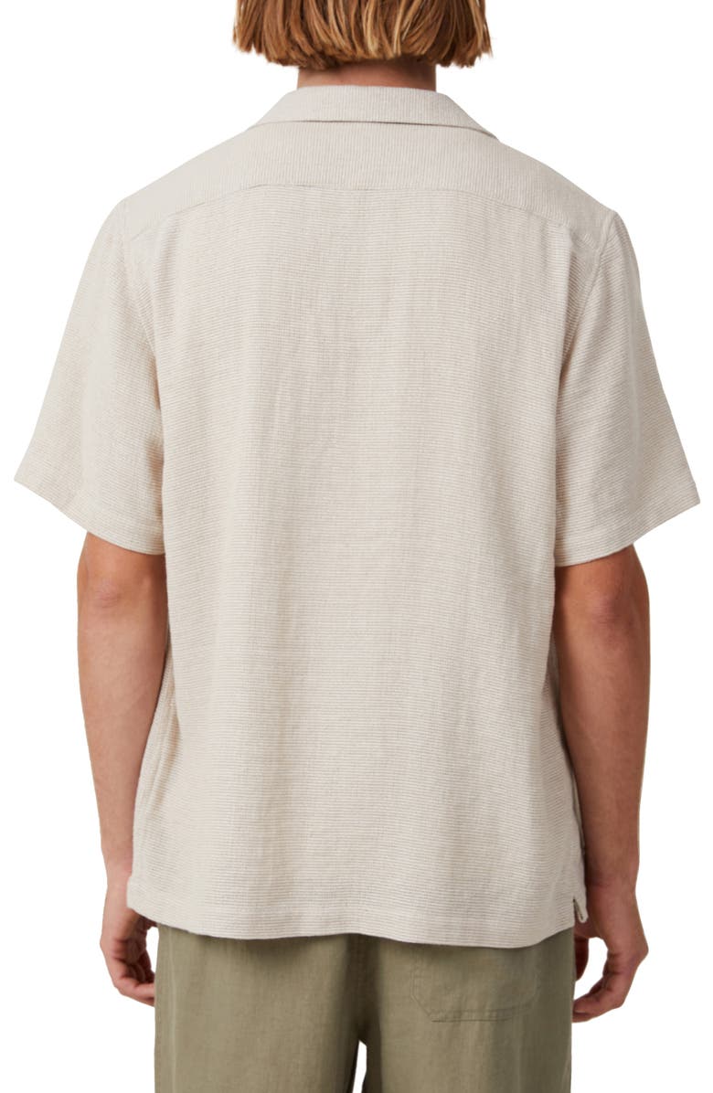 Cotton On Palma Cotton Camp Shirt, Alternate, color, Ecru